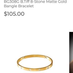 Designer B. Tiff Gold plated 8 stone Matt Bracelet. Looks like a Cartier.